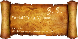 Zorkóczy Vilmos névjegykártya