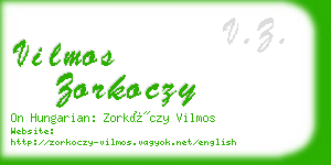 vilmos zorkoczy business card